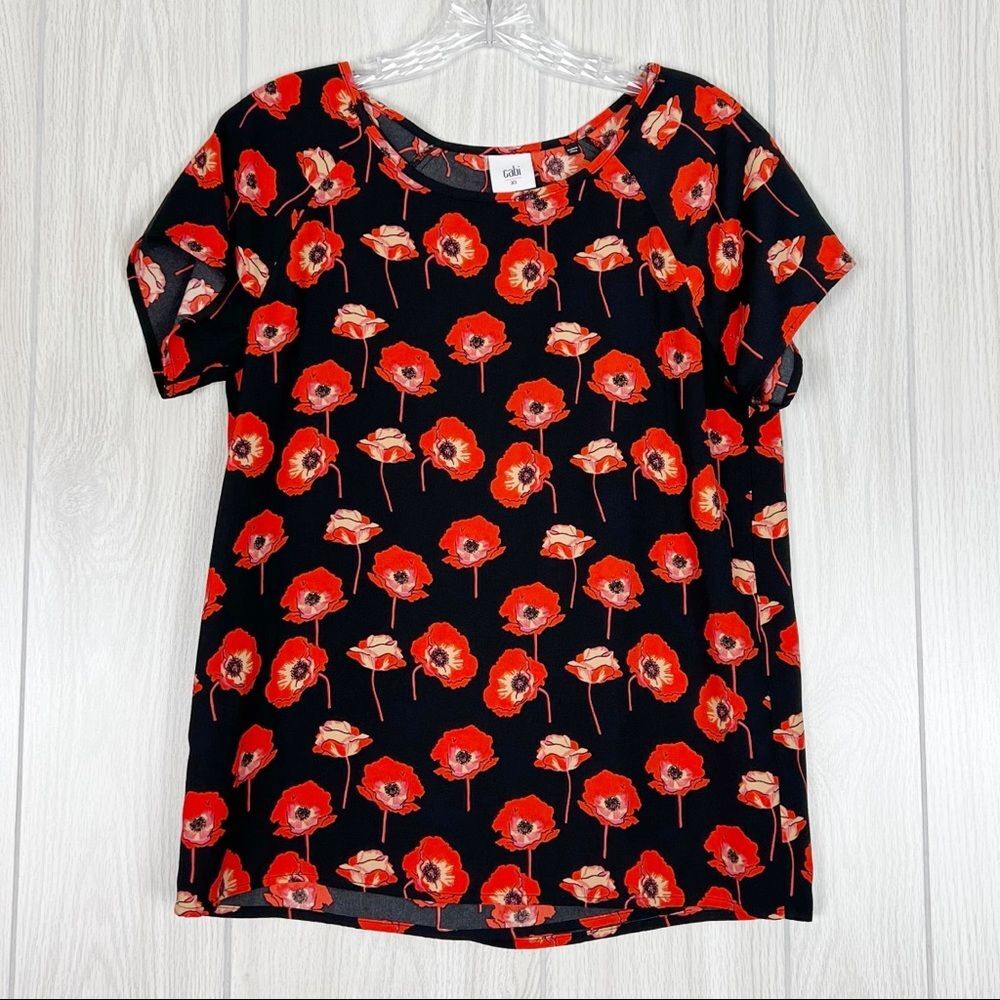 Cabi | Flanders Poppy Blouse With Split Back Style #3251 Size X Small